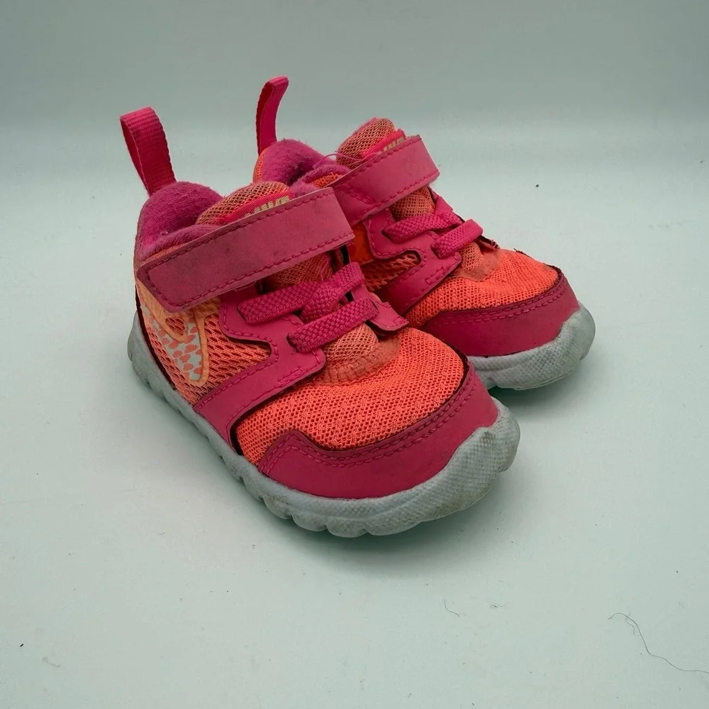 Baby Infant Girl Nike Flex Experience 3 TDV Pink Orange 653700-602 Shoes Size 4C